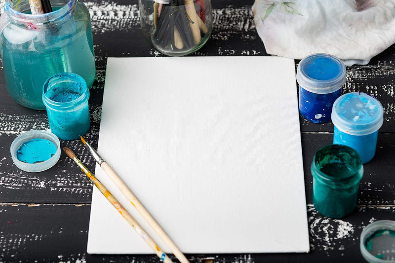 Arteza Classic Canvas Panels, 8" x 8" - 8 oz Gesso-Primed - Pack of 14