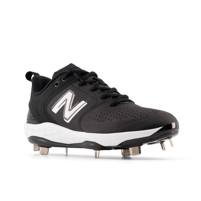 New Balance Women's Fresh Foam Velo V3 Softball Shoe, Black/White, 9.5 Wide