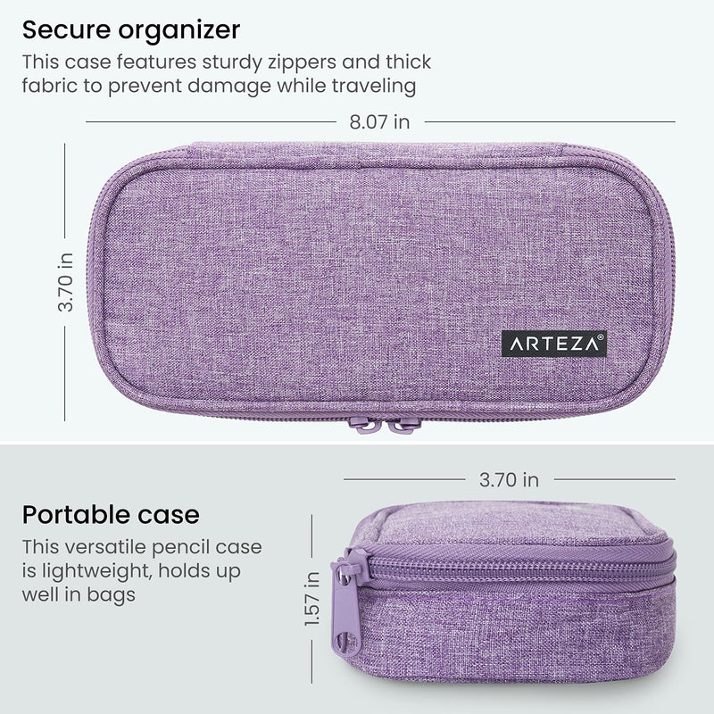 Arteza Pencil Case, Purple, Side Opening Pouch