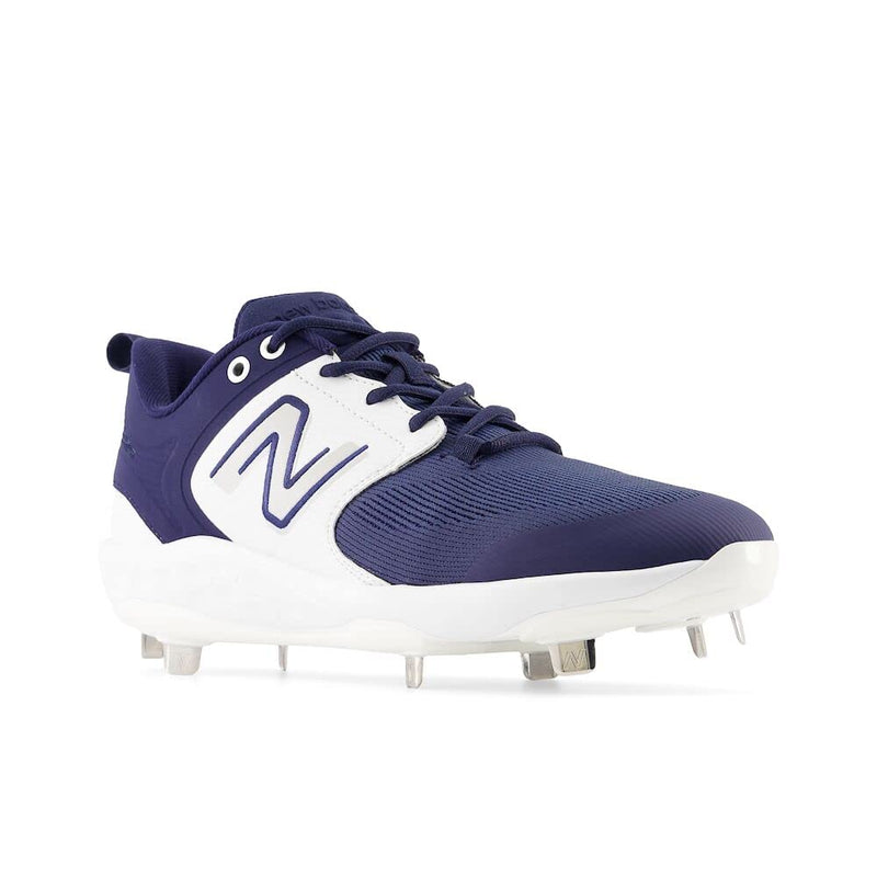 New Balance Men's Fresh Foam X 3000 V6 Metal Baseball Shoe, Navy/White, 14