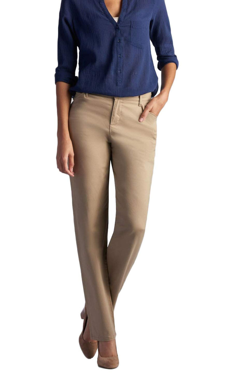 Lee Women's Relaxed Fit All Day Straight Leg Pant Flax 14 Short