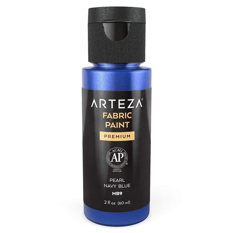 Arteza Fabric Paint, Metallic, 2oz Bottles - Set of 14