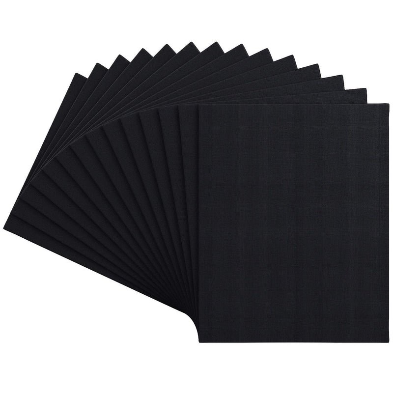 Arteza Classic Canvas Panels, Black, 8" x 10" - Pack of 14