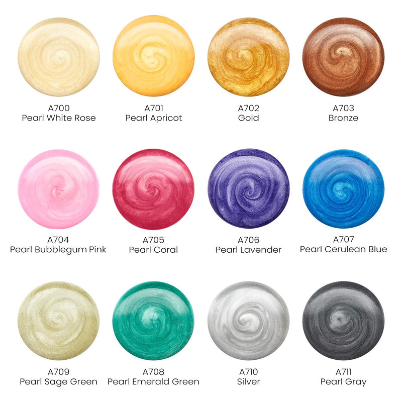 Arteza Metallic Gouache Paint, 12ml Tubes - Set of 12