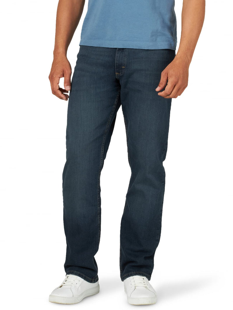 Wrangler Authentics Men's Classic 5-Pocket Relaxed Fit Jean, Military Blue Flex, 35W x 32L