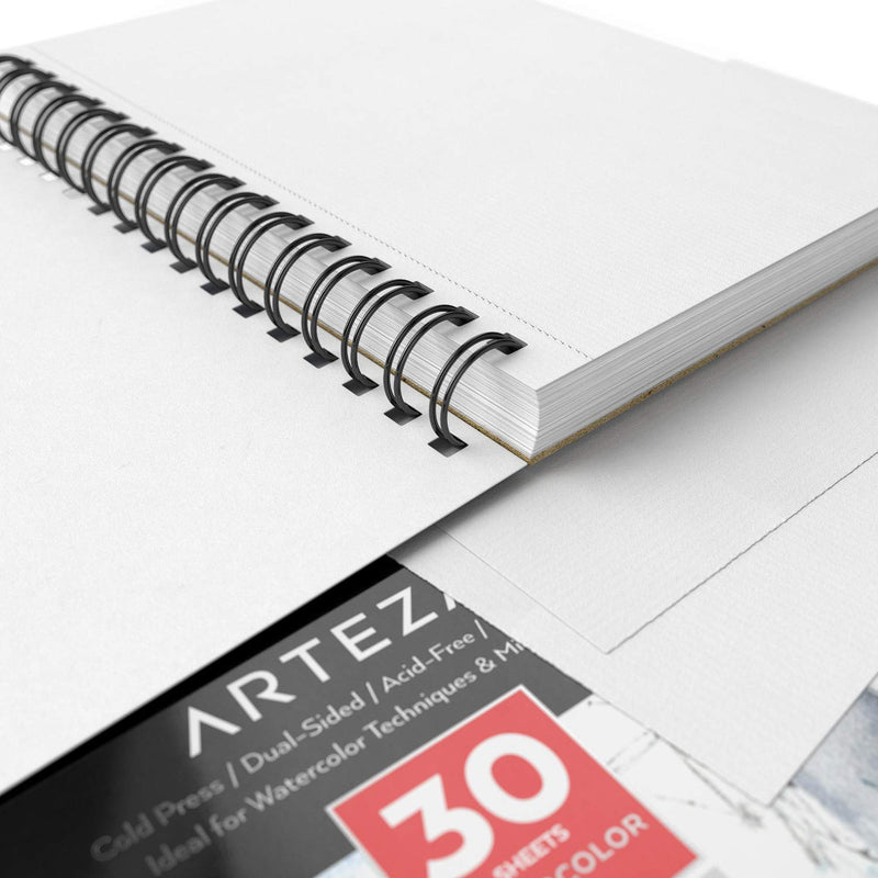 Arteza Expert Watercolor Pad, Cold-Pressed, 5.5" x 8.5", 30 Sheets - Pack of 3