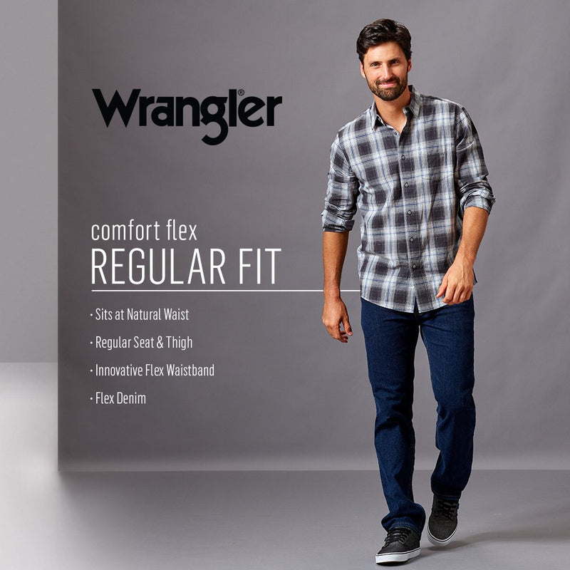 Wrangler Authentics Men's Regular Fit Comfort Flex Waist Jean, Slate, 36W x 34L