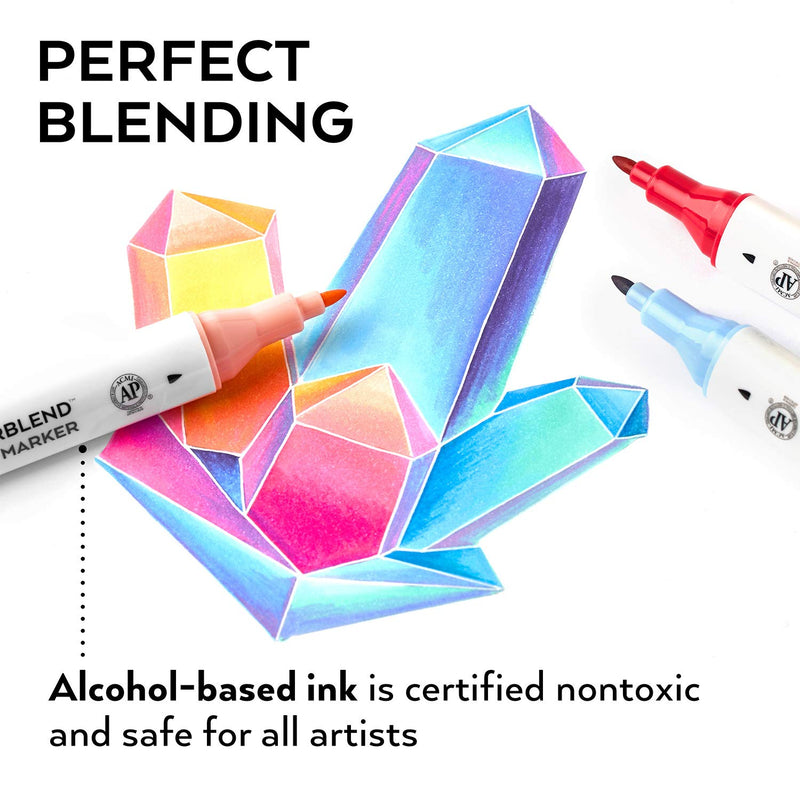 Arteza EverBlend™ Art Markers - Set of 60 & Carry Case Organizer