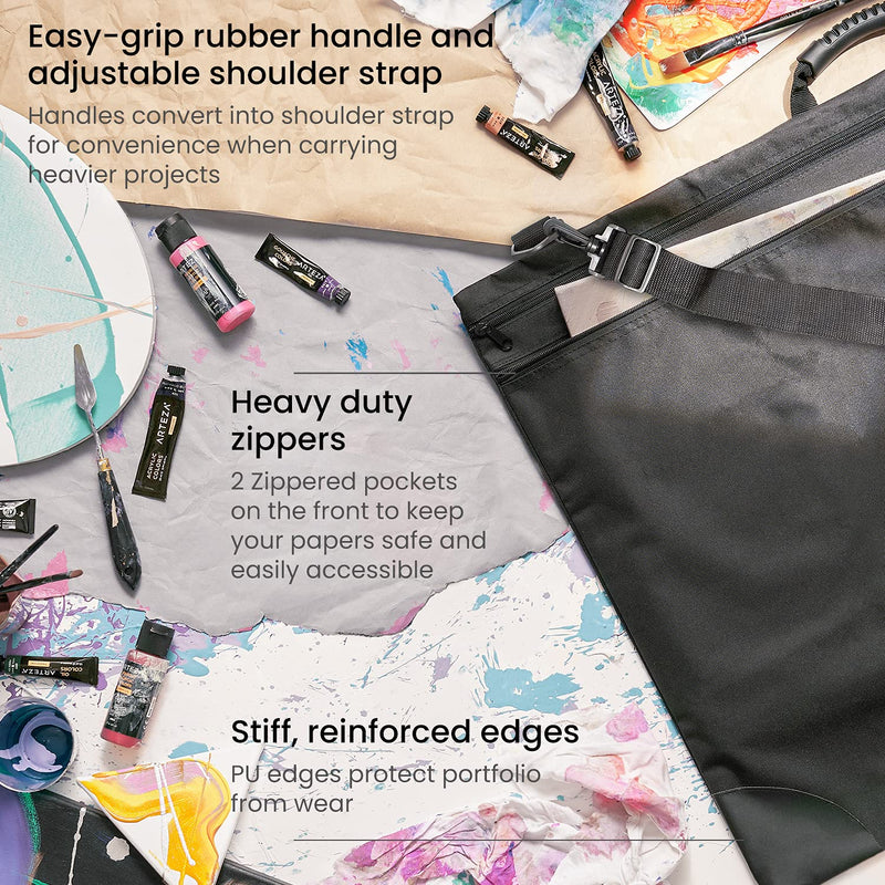 Arteza Soft Portfolio, Black, 24" x 36"