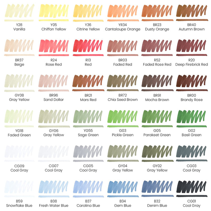 Arteza EverBlend™ Ultra Art Markers, Architect Tones - Set of 36