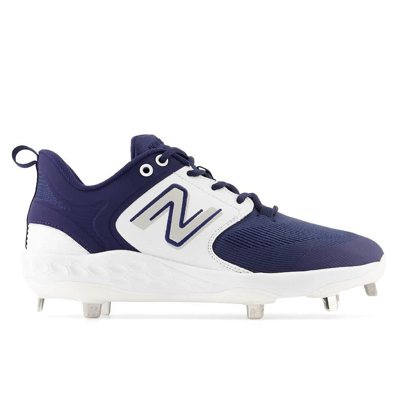 New Balance Men's Fresh Foam X 3000 V6 Metal Baseball Shoe, Navy/White, 14