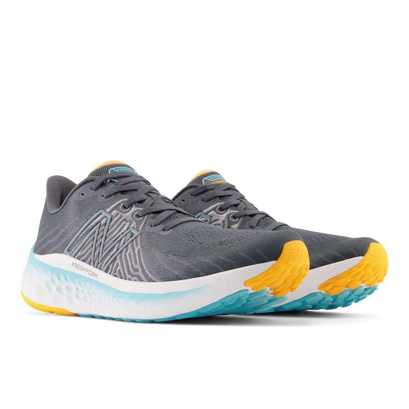 New Balance Men's Fresh Foam X Vongo V5 Running Shoe, Graphite/Summer Aqua/Hot Marigold, 7 Wide