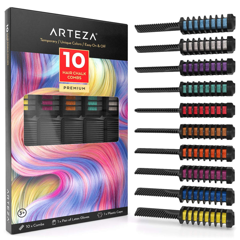Arteza Hair Chalk Combs, Assorted Colors, set of 12