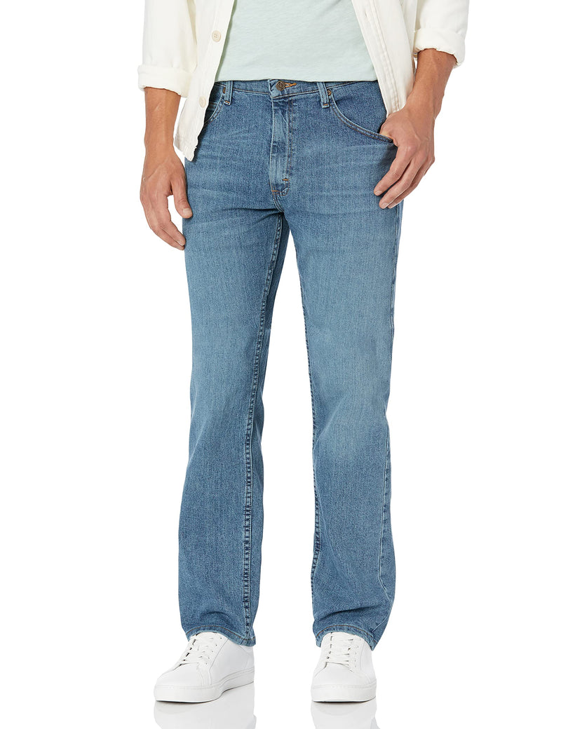 Wrangler Authentics Men's Classic 5-Pocket Regular Fit Jean, Vintage Blue Flex, 33W x 32L