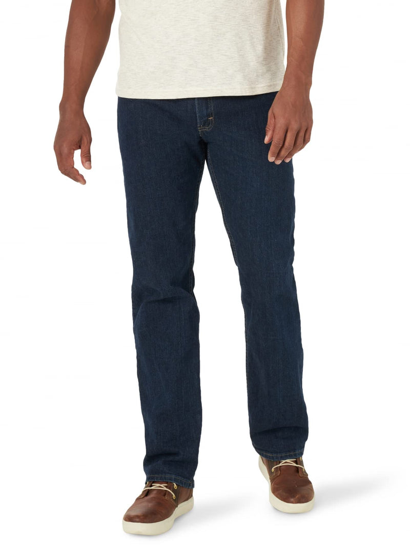 Wrangler Authentics Men's Regular Fit Comfort Flex Waist Jean, Dark Indigo, 40W x 30L