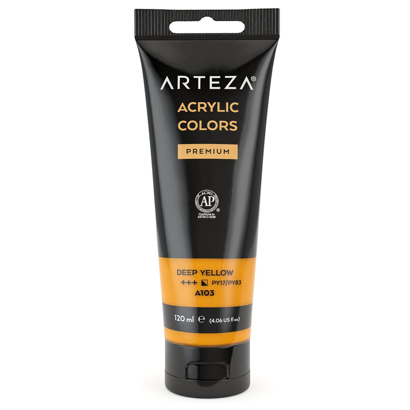 Arteza Acrylic Paint, 4oz Tube - Deep Yellow A103