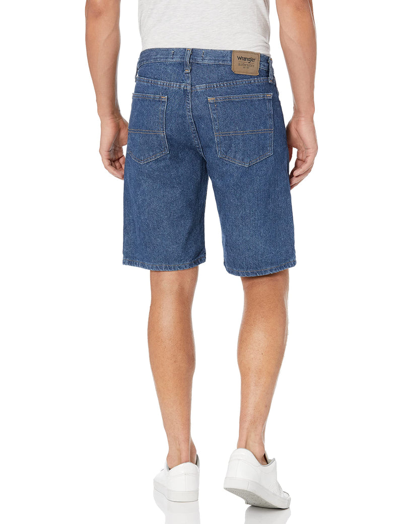 Wrangler Authentics Men's Classic Relaxed Fit Five Pocket Jean Short, Stonewash Dark, 38