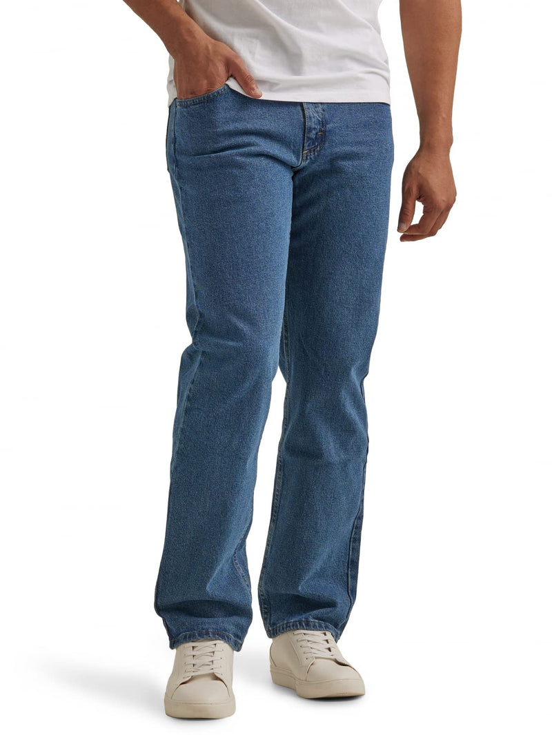 Wrangler Authentics Men's Classic 5-Pocket Relaxed Fit Jean, Dark Stonewash Flex, 35W x 32L