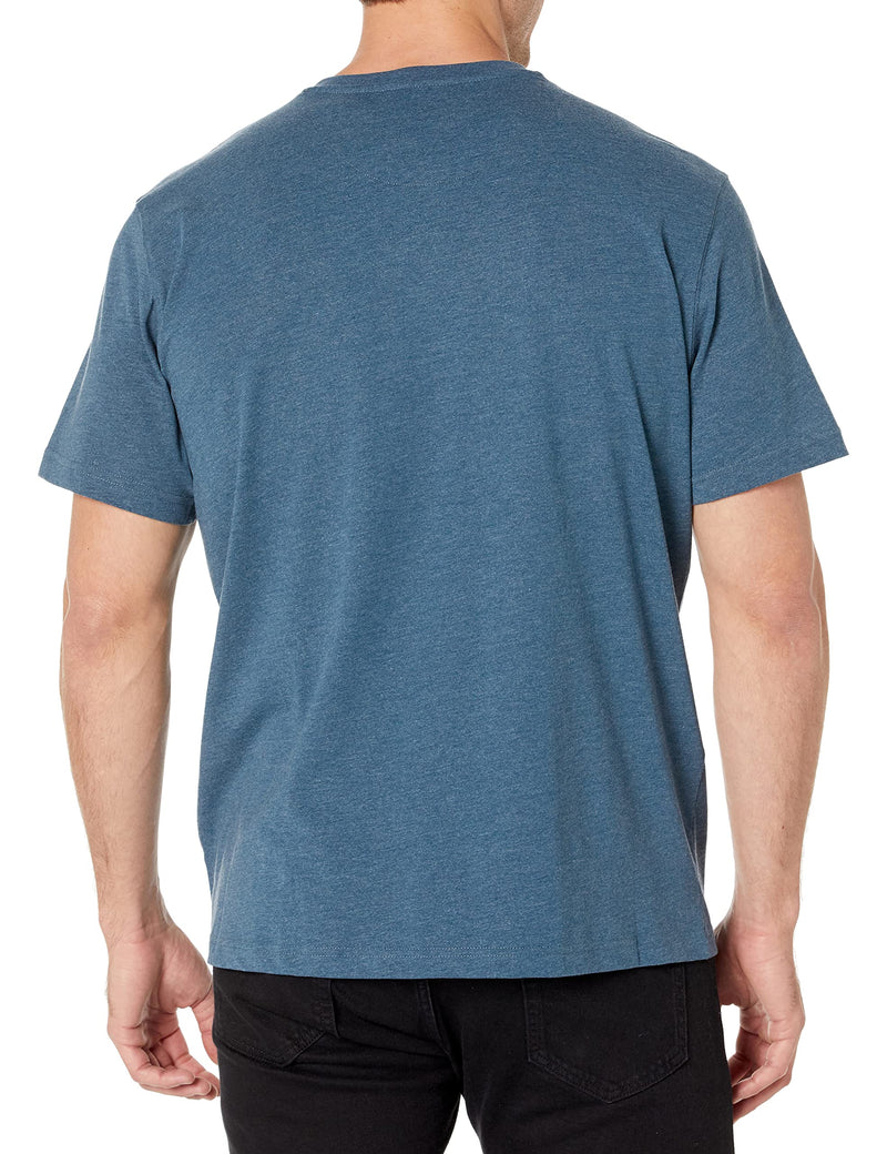 Wrangler Authentics Men's Short Sleeve Henley Tee, Dark Denim, Medium