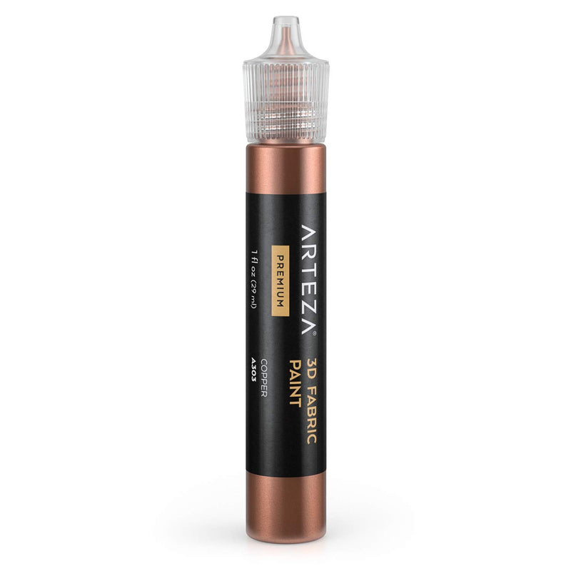 Arteza 3D Fabric Paint, 29ml Bottle - Copper A303